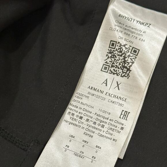 A|X ARMANI EXCHANGE Metallic Pleated Belted Midi Skirt - Picture 3 of 10